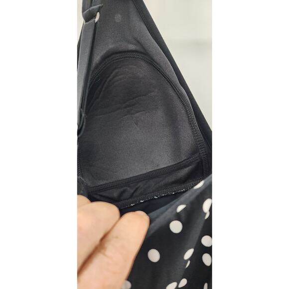 New NWT Trimshaper One Piece Plus Size Polka Dot Swimsuit Dress 18 Black White - Picture 13 of 15